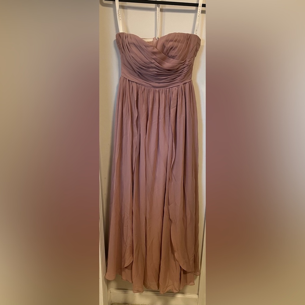 Azazie Dusty rose Yasmin dress. Size 0 (custom fit). EUC only worn once